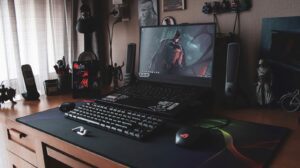bureau gaming avec tapis XXL