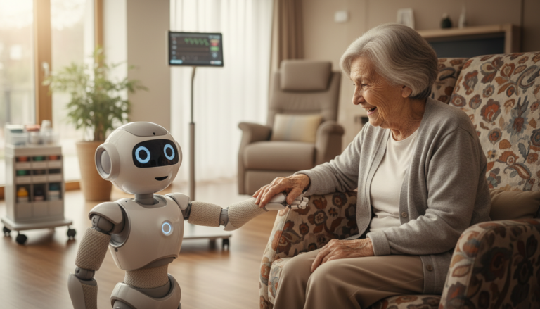 découvrez l'histoire touchante d'un androïde dans une maison de retraite allemande, qui accompagne avec dévouement les pensionnaires au point d'oublier qu'il est un robot.