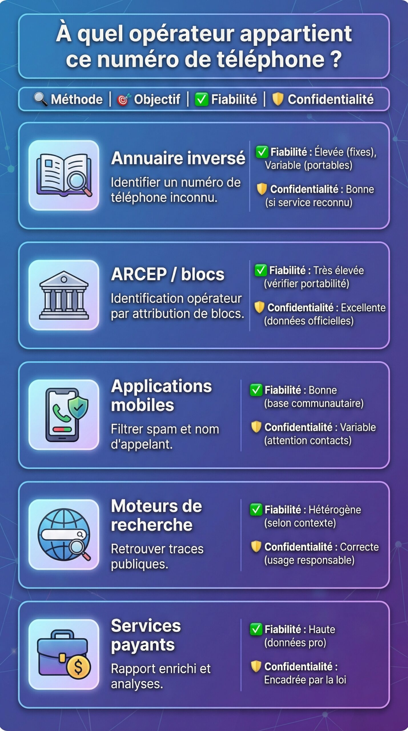 Infographie récapitulative : À quel opérateur appartient ce numéro de téléphone ?