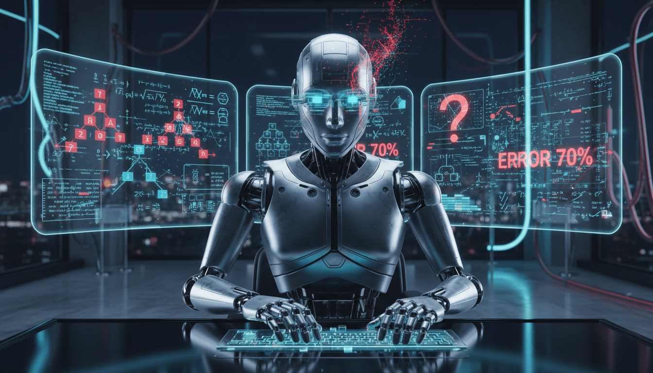 découvrez les résultats d'une étude révélant que les intelligences artificielles peuvent faire jusqu'à 70 % d'erreurs sur des questions complexes, mettant en lumière leurs limites actuelles.