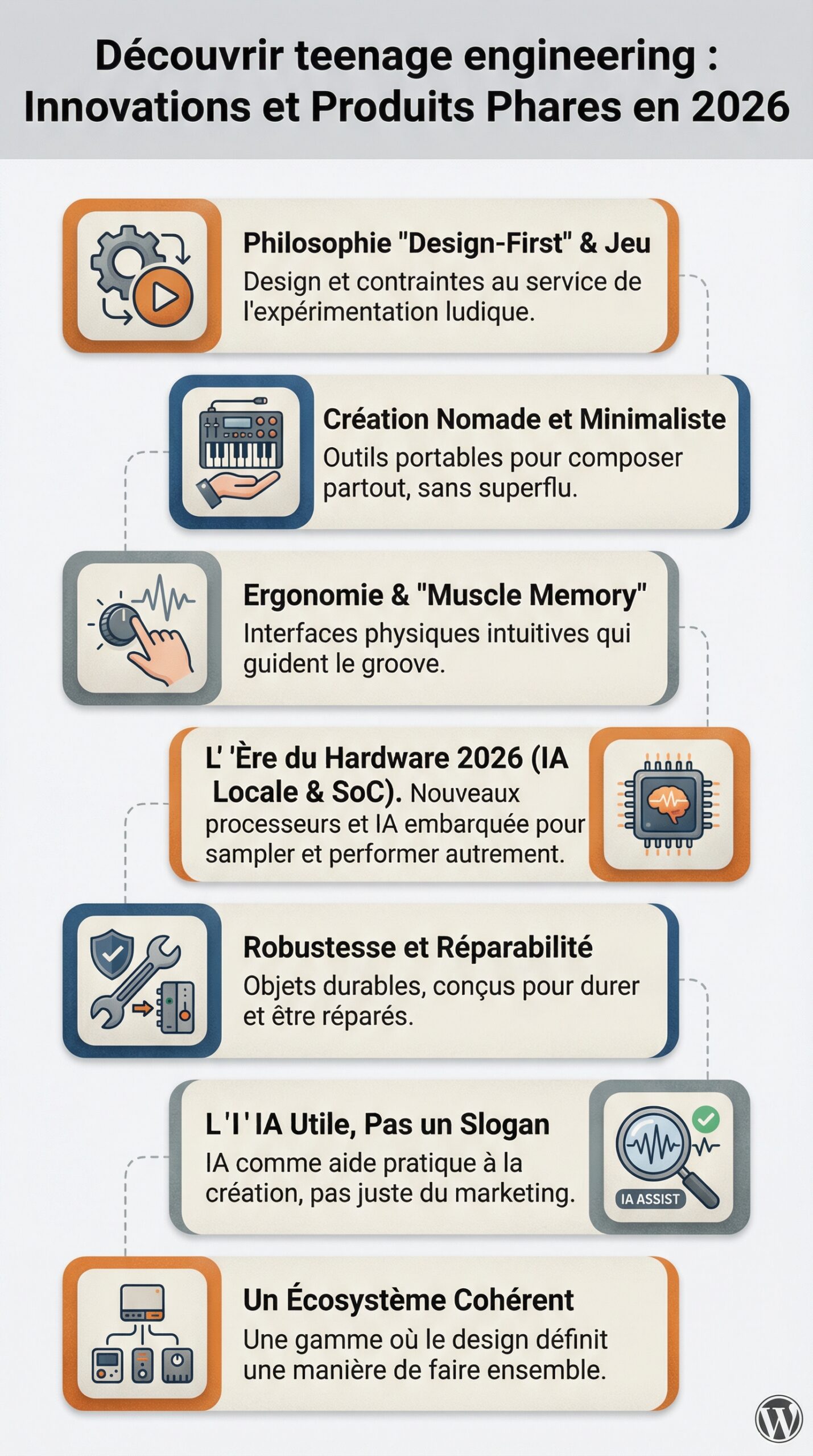 Infographie récapitulative : Découvrir teenage engineering : innovations et produits phares en 2026