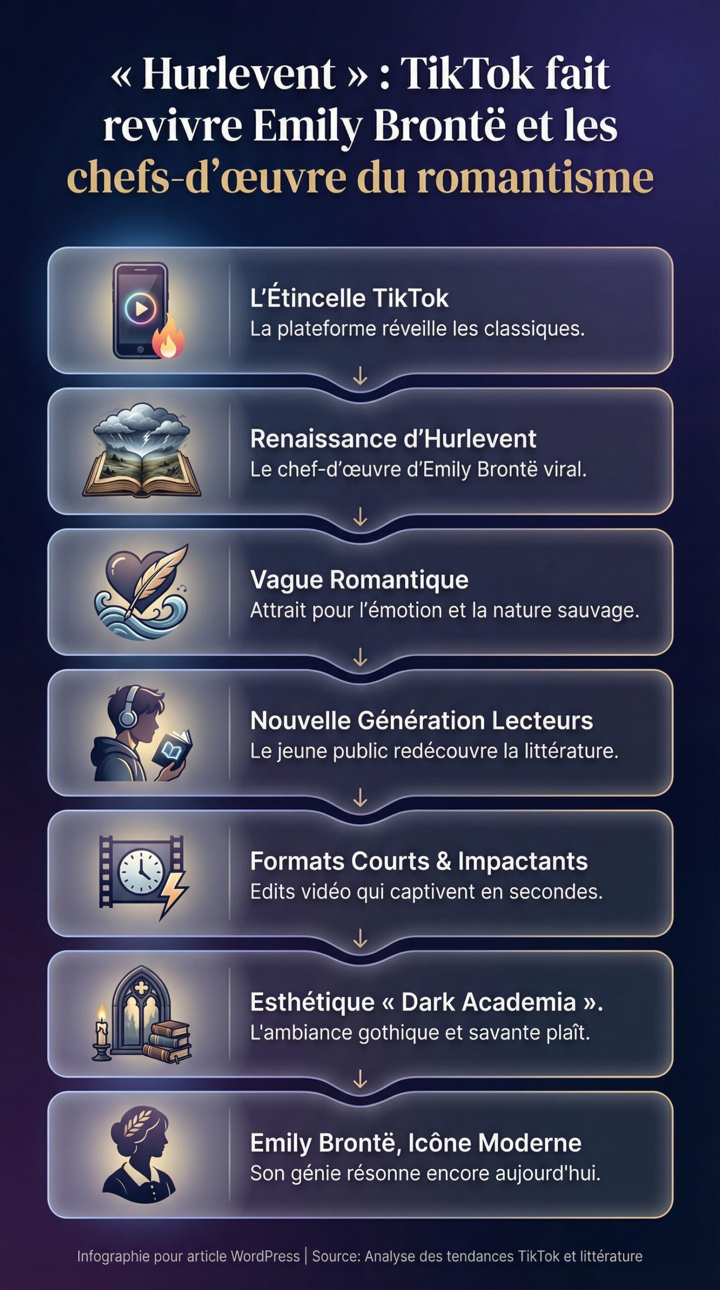 Infographie récapitulative : Hurlevent » : TikTok fait revivre Emily Brontë et les chefs-d&rsquo;œuvre du romantisme