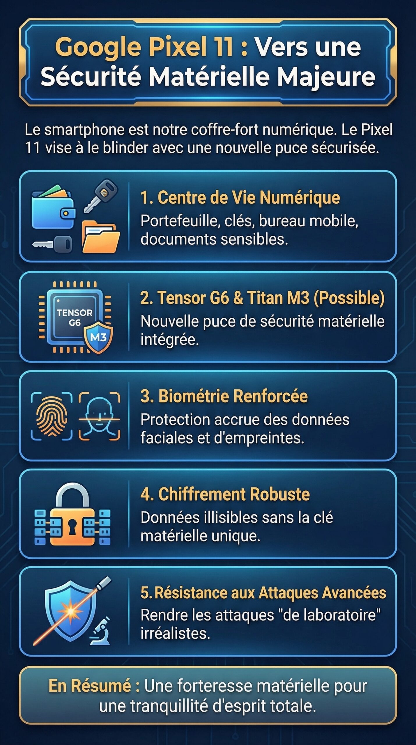 Infographie récapitulative : Le Google Pixel 11 pourrait bénéficier d’une amélioration majeure de la sécurité matérielle