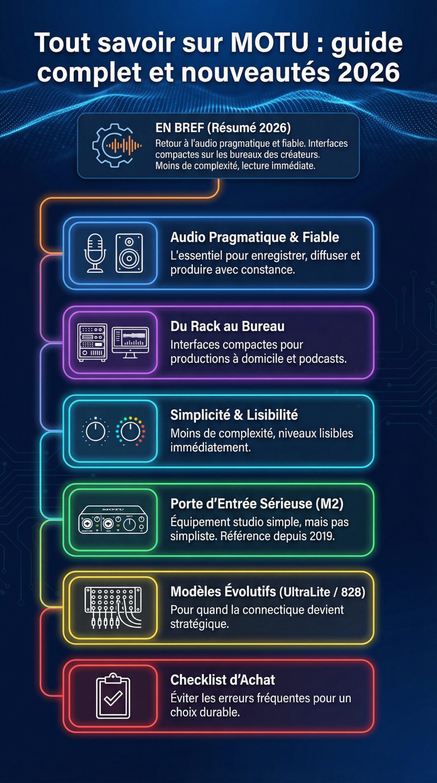 Infographie récapitulative : Tout savoir sur motu : guide complet et nouveautés 2026