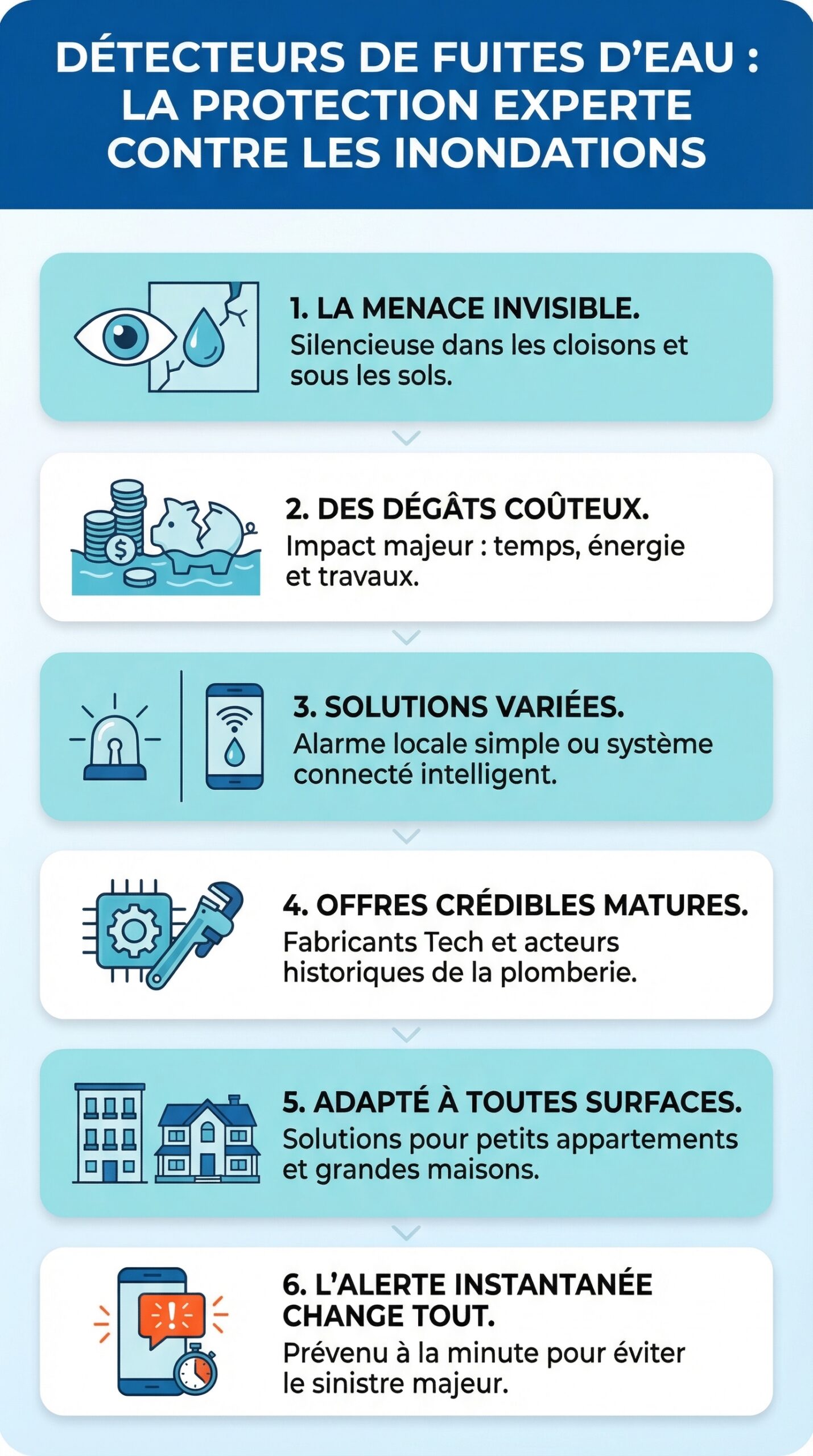 Infographie récapitulative : Ces détecteurs de fuites d&rsquo;eau approuvés par les experts pour protéger votre maison des inondations