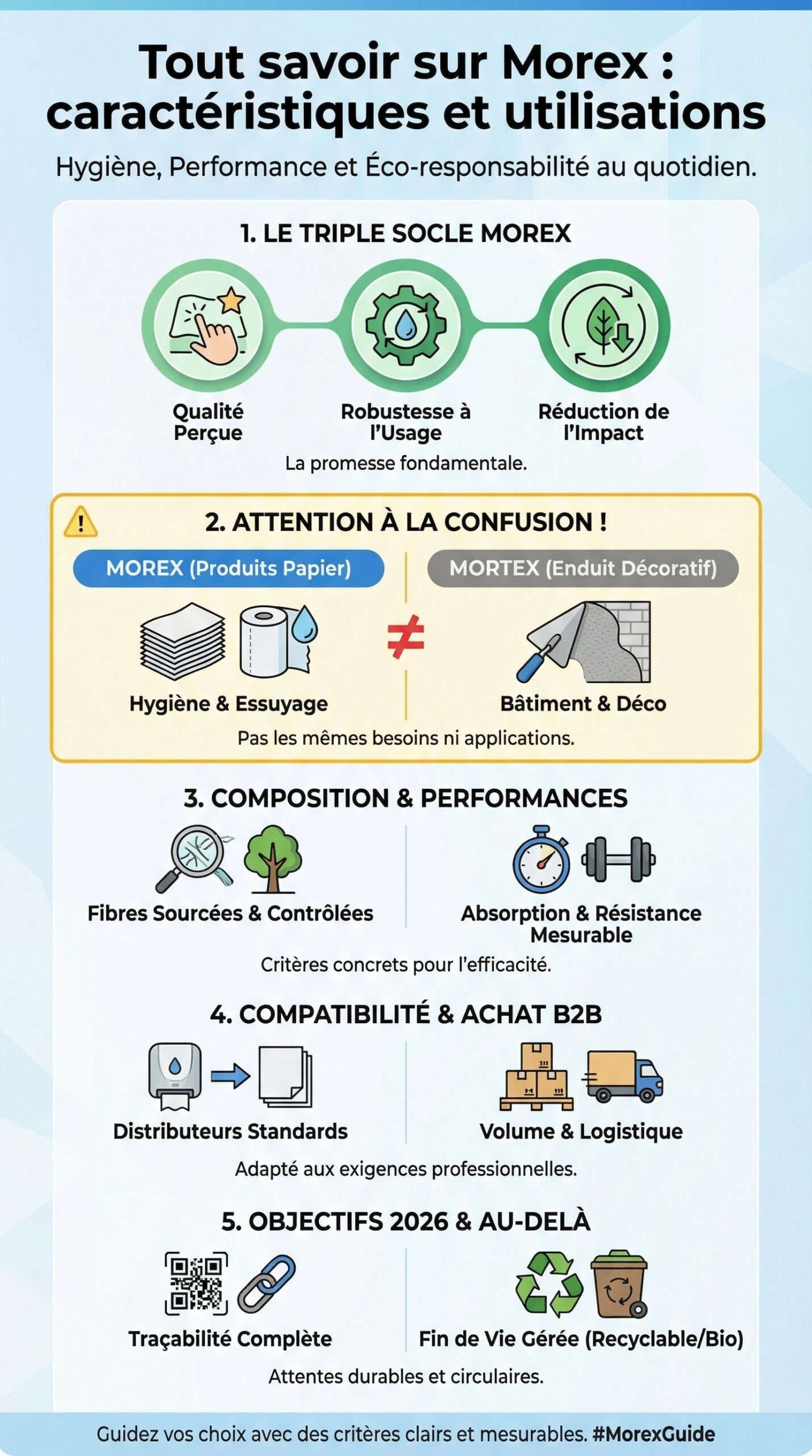 Infographie récapitulative : Tout savoir sur Morex : caractéristiques et utilisations