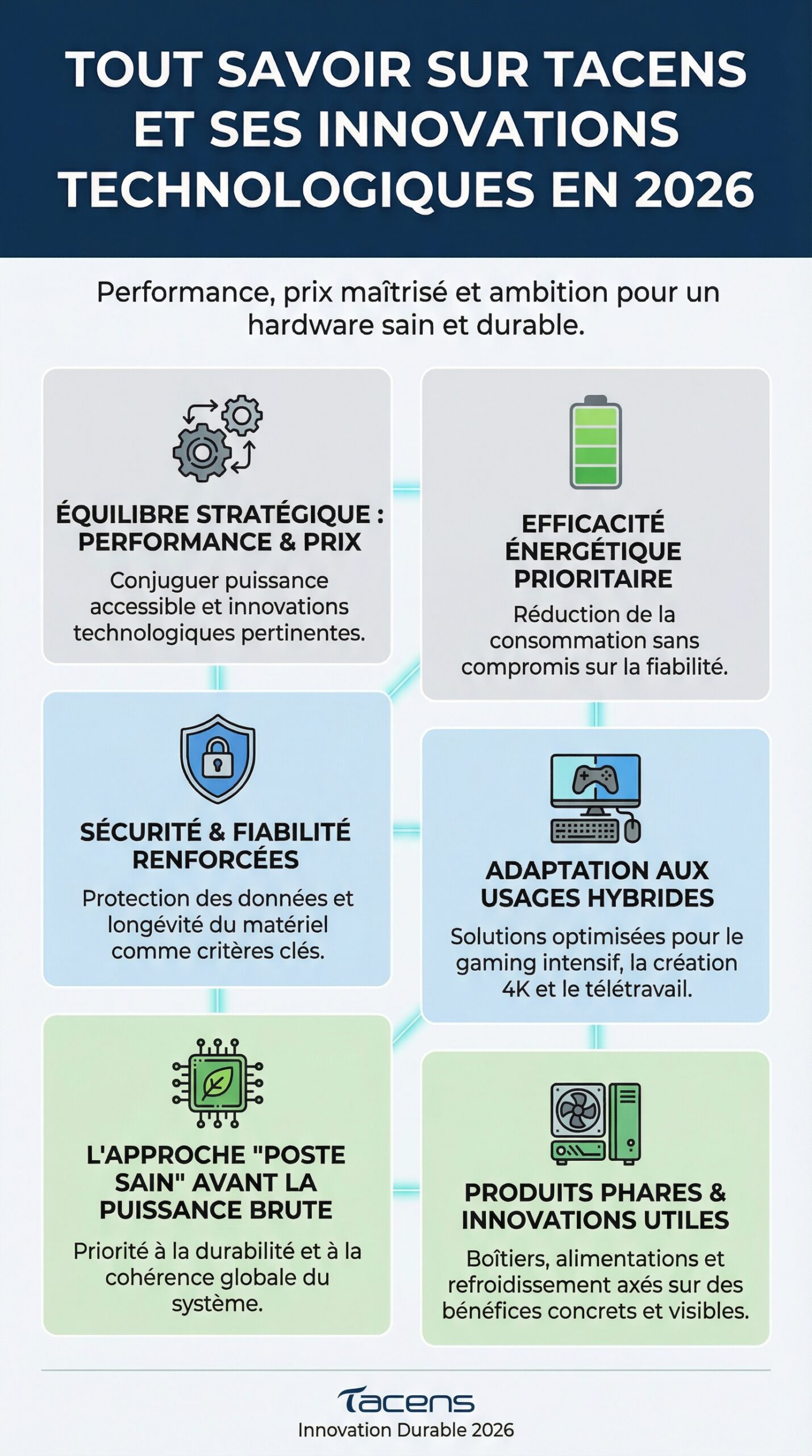 Infographie récapitulative : Tout savoir sur tacens et ses innovations technologiques en 2026