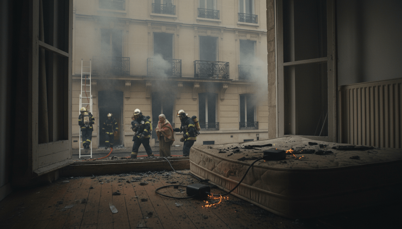 À Paris, un chargeur de portable défectueux déclenche un incendie causant 10 blessés