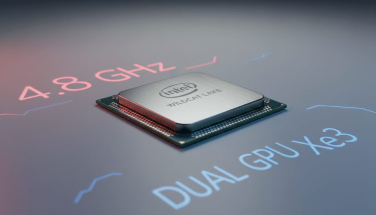 découvrez les dernières fuites sur les spécifications d'intel wildcat lake avec une fréquence boost jusqu'à 4,8 ghz et l'intégration d'un double gpu xe3, promettant des performances graphiques inédites.