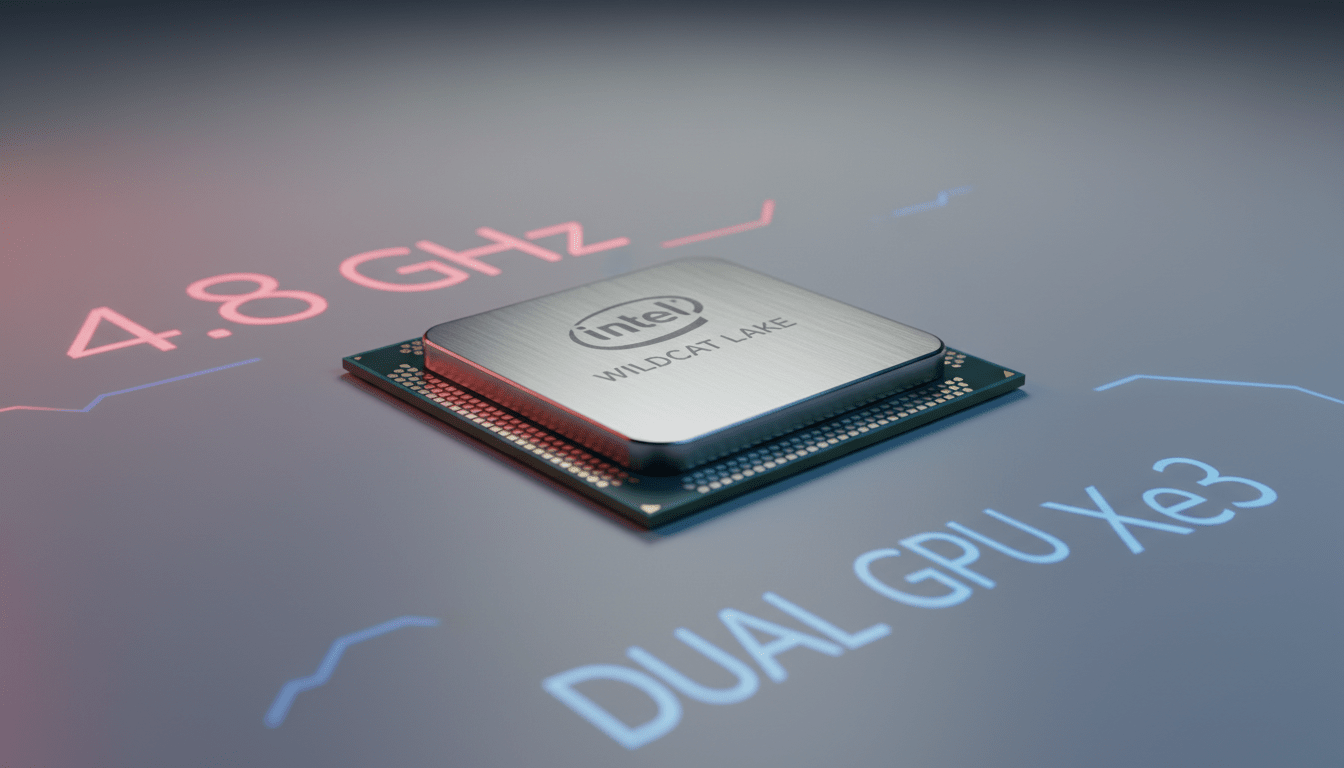 Fuites sur les spécifications d&rsquo;Intel Wildcat Lake : jusqu&rsquo;à 4,8 GHz en boost et double GPU Xe3 dévoilés