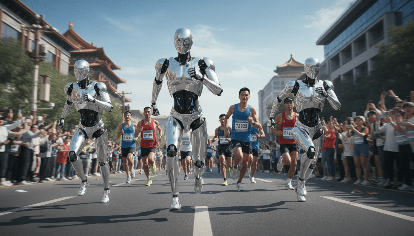 à pékin, découvrez comment des robots humanoïdes battent les coureurs humains lors d'un semi-marathon, repoussant les limites de la vitesse et de la technologie.