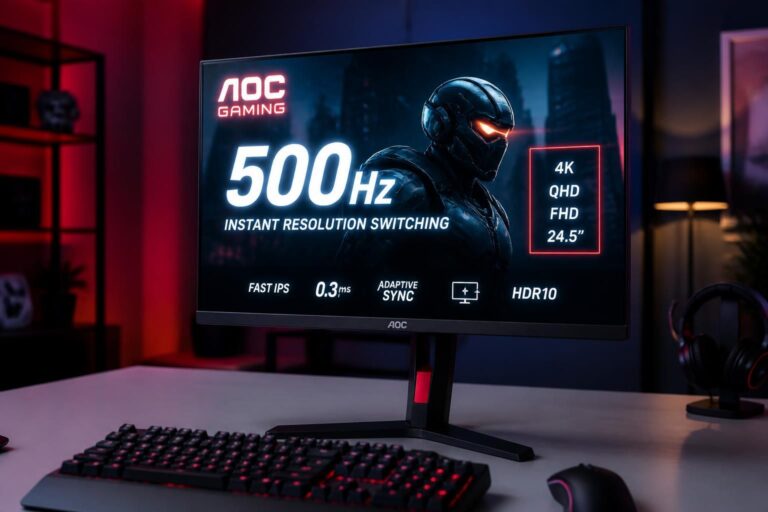 découvrez le nouvel écran gaming révolutionnaire aoc avec un taux de rafraîchissement ultra-rapide de 500 hz et un changement de résolution instantané pour une expérience de jeu fluide et immersive.