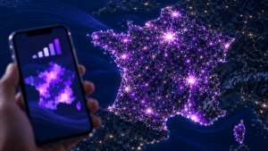 Carte de France illustrant la couverture 5G des opérateurs mobiles en 2026